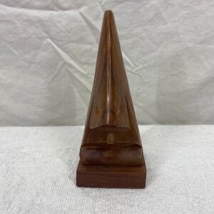 Hand Carved Wooden Nose Eyeglass Holder Stand Minimalist Desk Decor Brown